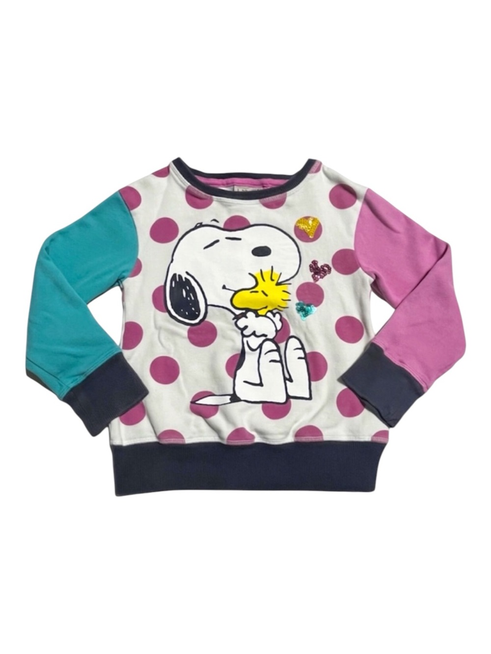 Next UK X Peanuts color block sweatshirt 6 years